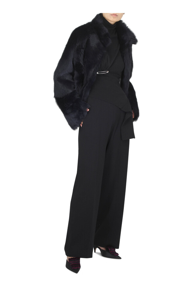 Designer outfit featuring Black Draped Sweater, Black Wool & Cashmere Relaxed Fit Pant and 2 other pieces