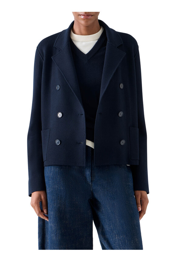 Akris Punto Milano Navy Blue Double Breasted Jacket - view 2
