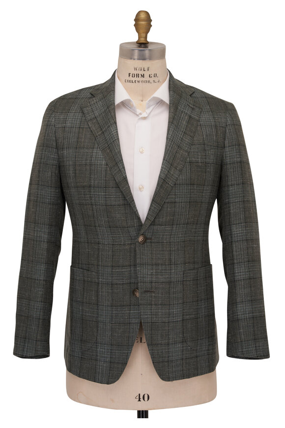 Atelier Munro - Green Tonal Plaid Wool-Blend Sport Coat 