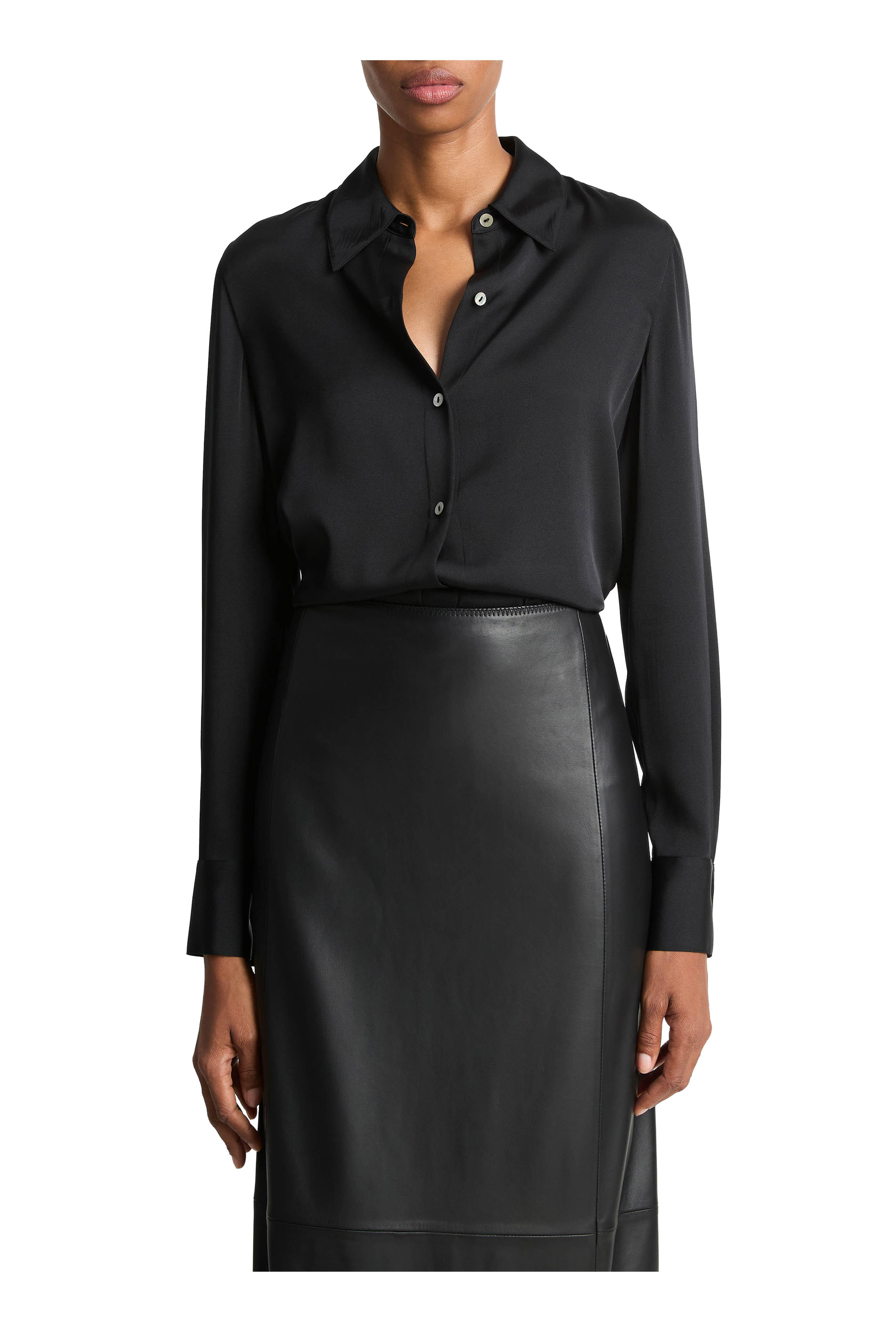 Vince - Black Slim Fit Blouse