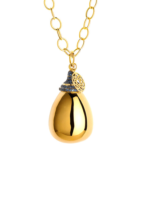 Syna - 18K Yellow Gold Sapphire Drop Pendant