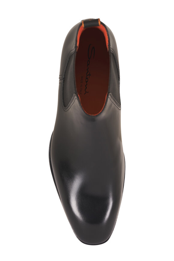 Santoni Archer Black Leather Chelsea Boot - view 3