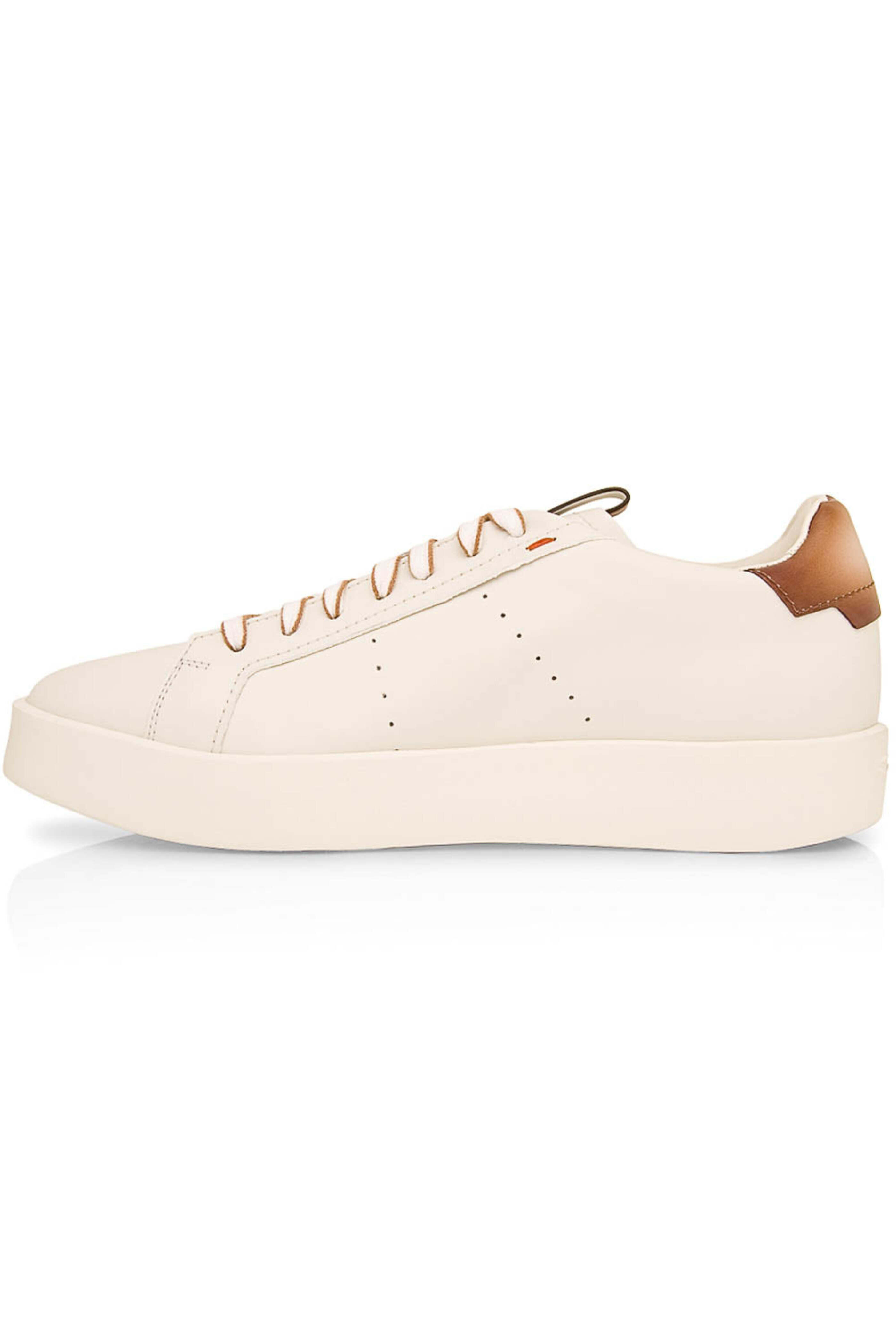 Santoni - Part Leather Sneaker in White
