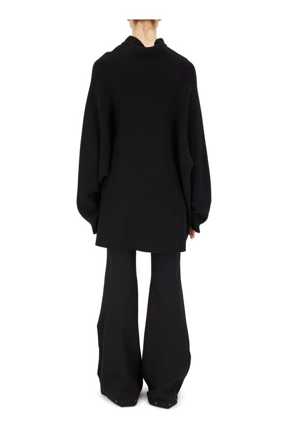 The Row - Carnia Black Wool & Cashmere Funnel Neck Tunic 