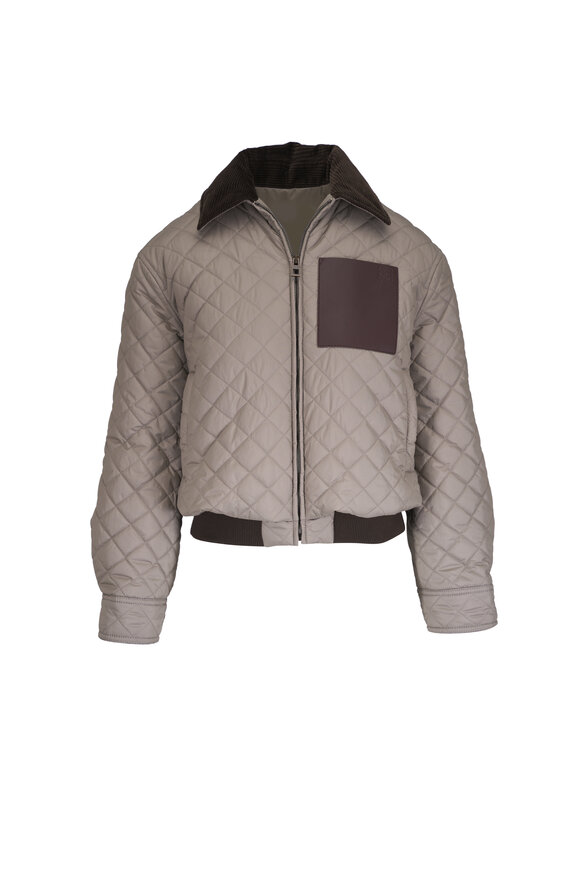 Loewe Medium Gray Technical Quilted Short Jacket