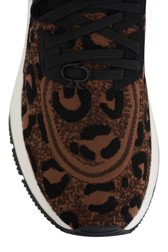 Gianvito Rossi - Glover Leopard Print Knit Sneaker