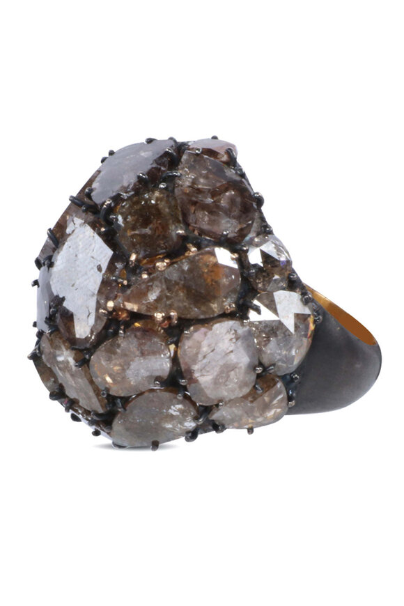 Michael Tracy Diamond Cluster Dome Salt Ring - view 2