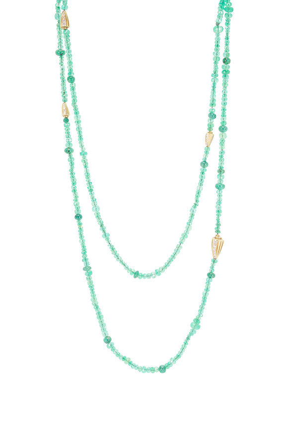 Kimberly McDonald Emerald & Gold Beaded Necklace