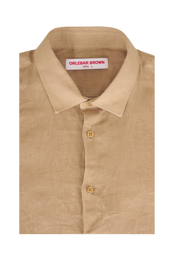 Orlebar Brown Giles Biscuit Linen Sport Shirt - view 1