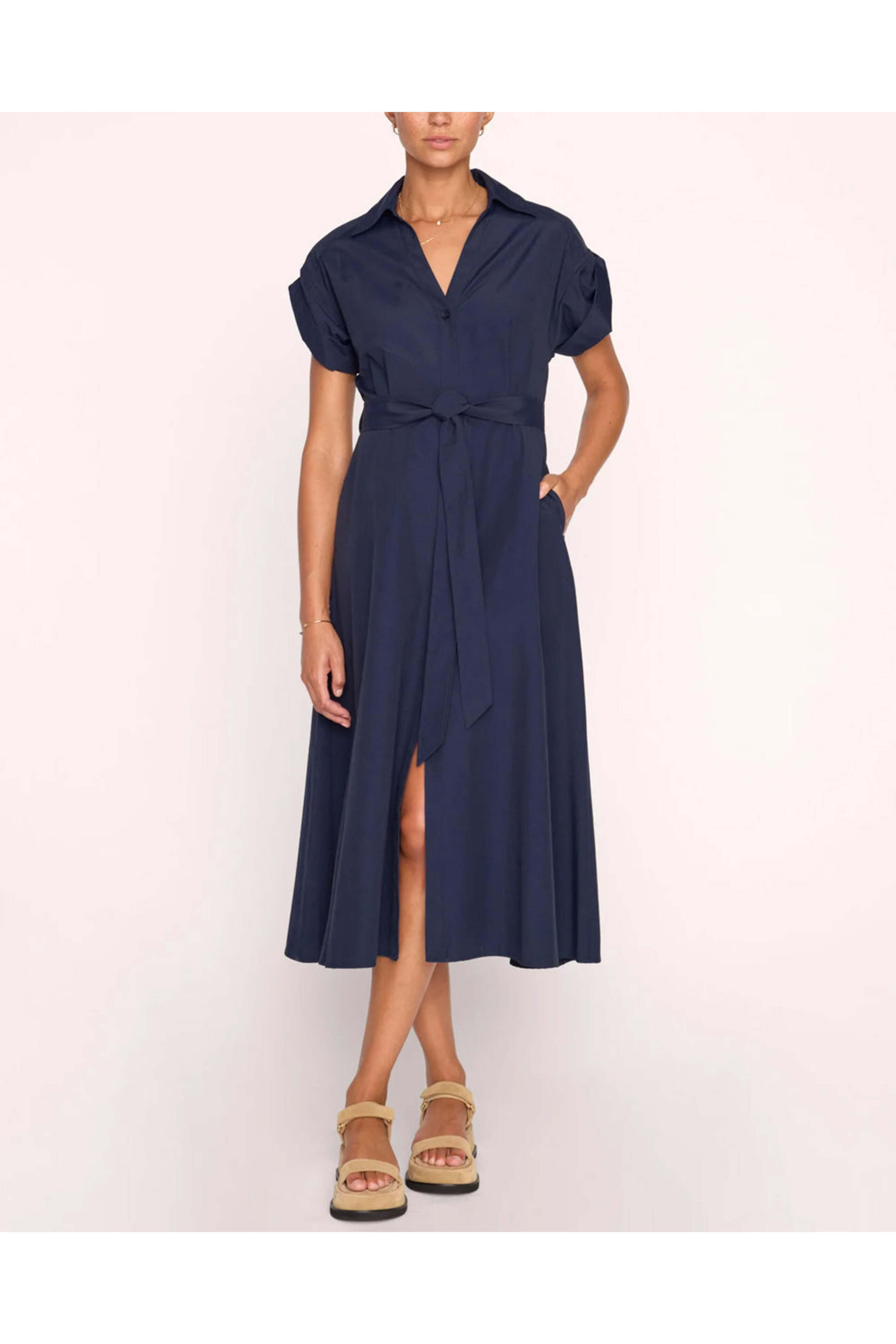 Brochu Walker - Navy Belted Fia Dress