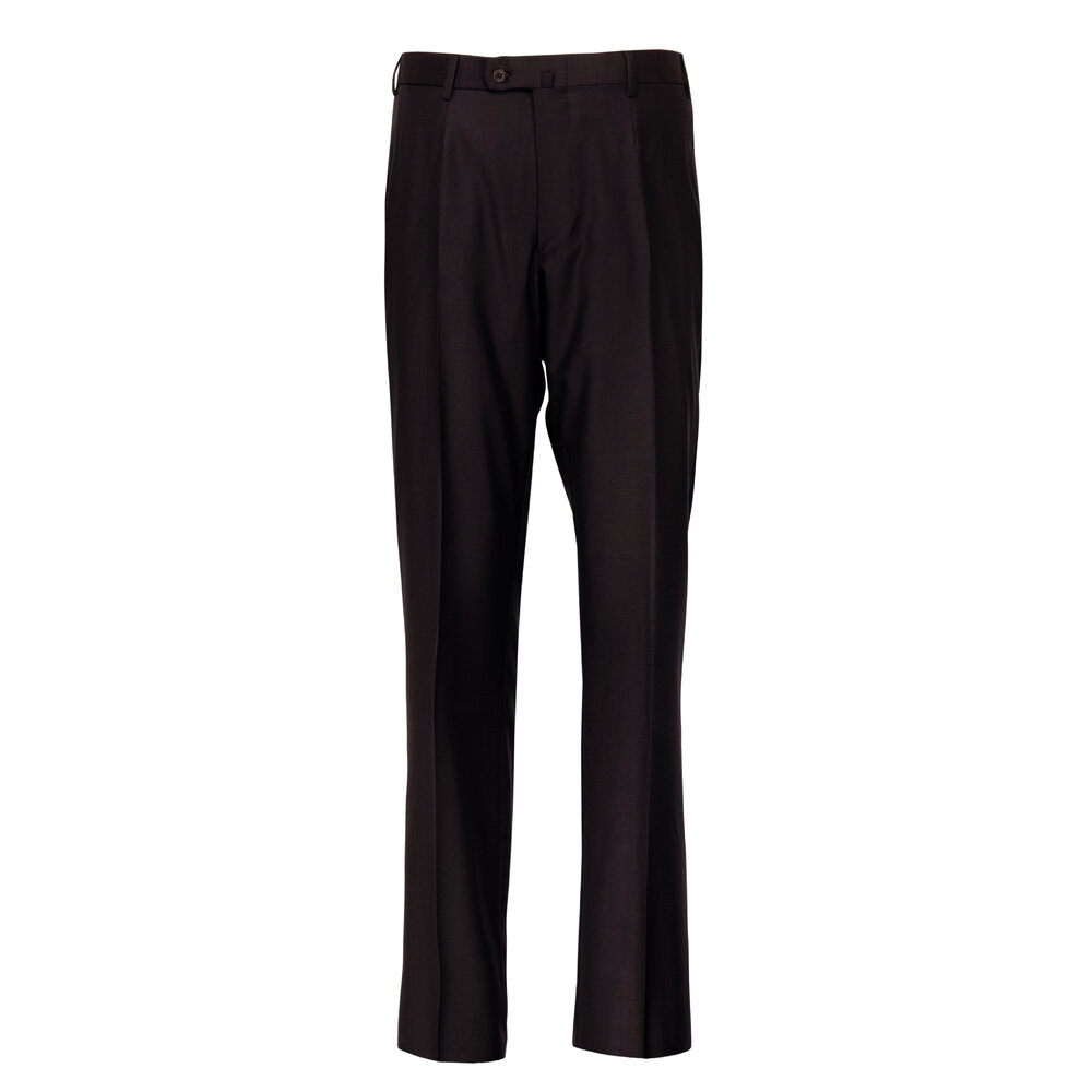 Isaia - Aquaspider Brown Wool Pant | Mitchell Stores