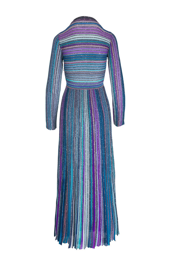 Missoni - Multicolor Lamé Pleated Sequin Maxi Dress