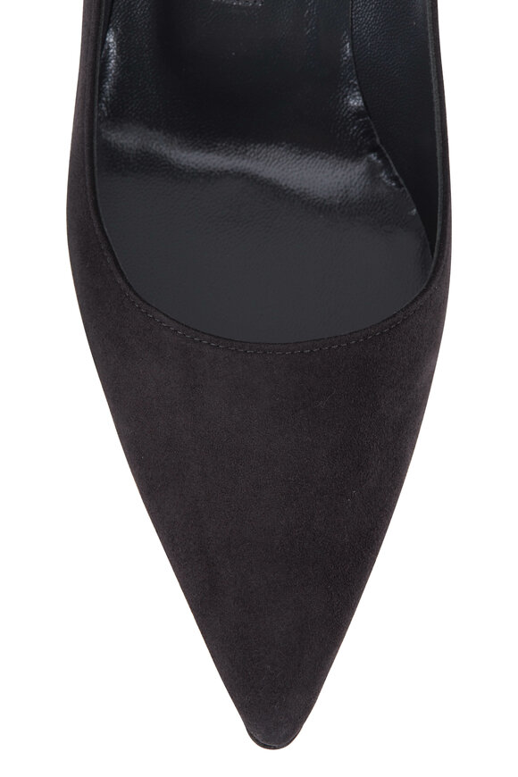 Manolo Blahnik - Lisa Dark Gray Suede Pump, 70mm