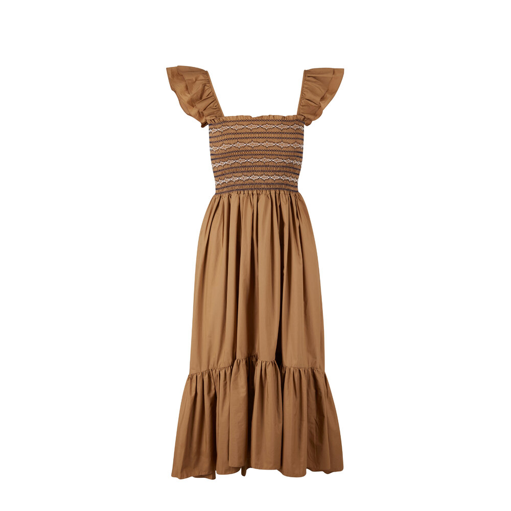 Cara Cara - Ruby Khaki Mix Flutter Sleeve Dress | Mitchell Stores