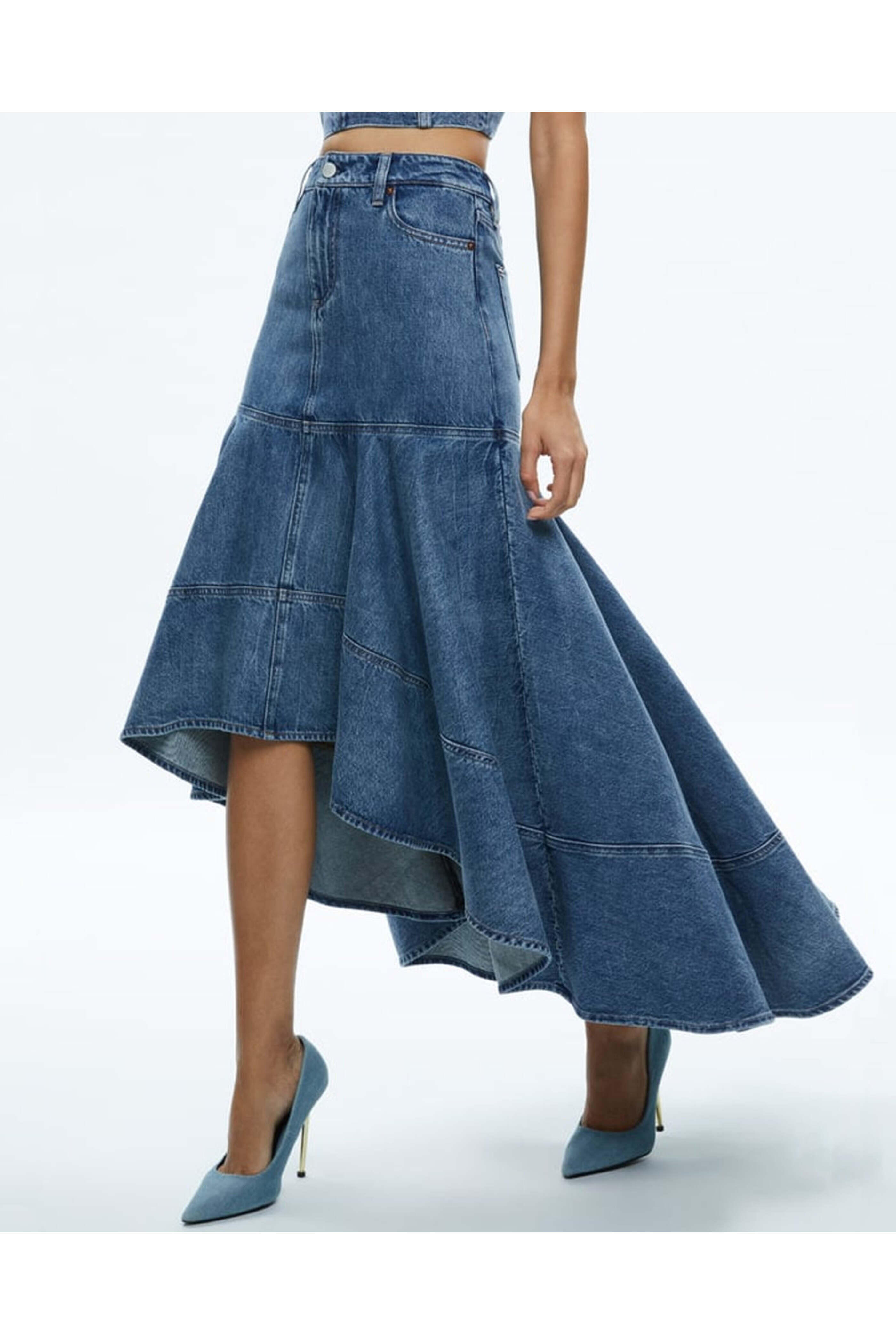 Alice & Olivia - Brooklyn Blue Donella High Low Skirt