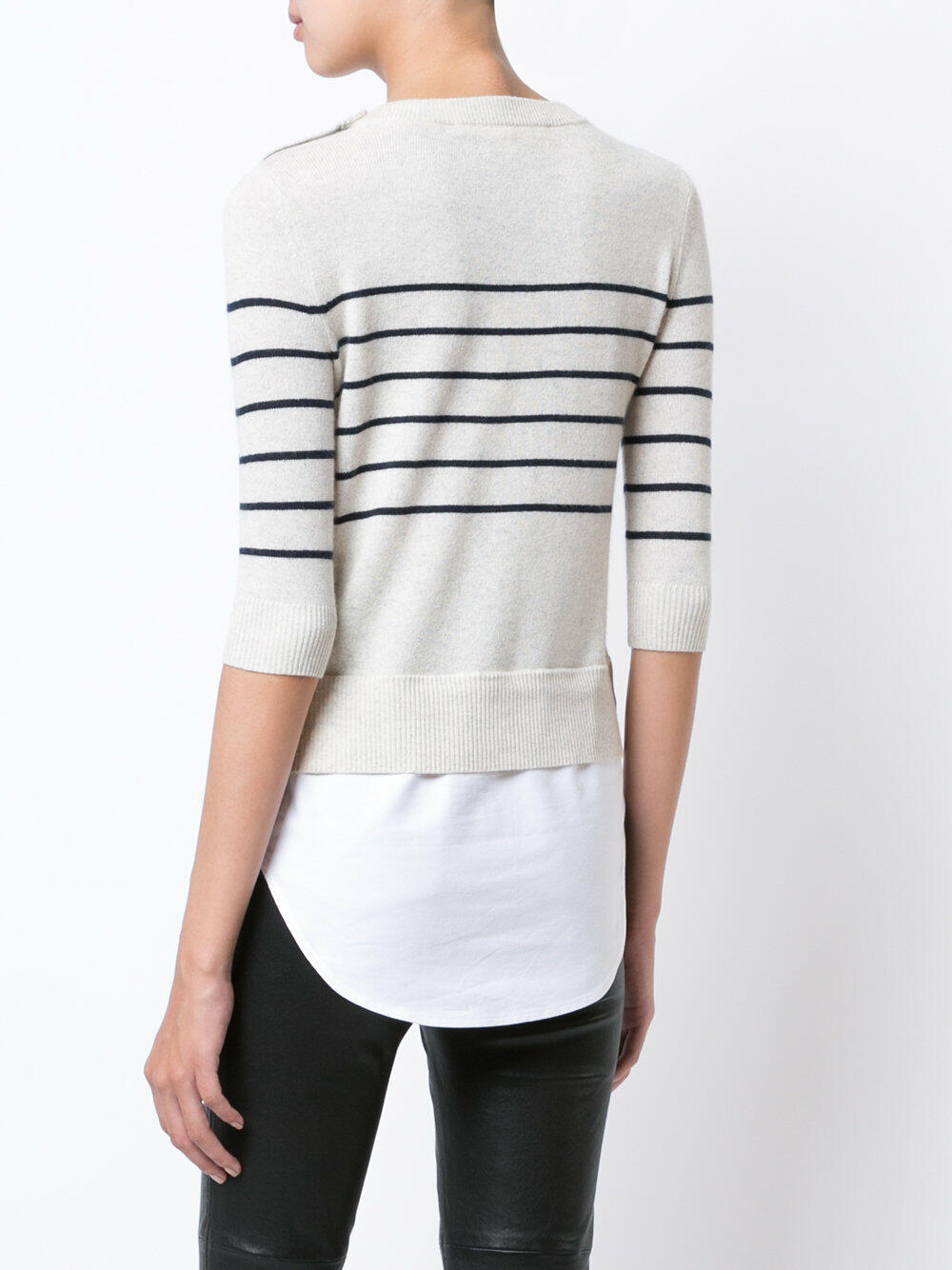 Veronica Beard - Knot Mariner Ivory & Navy Stripe Combo Sweater