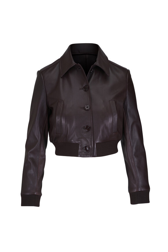 Dorothee Schumacher Sleek Statement Brown Leather Jacket