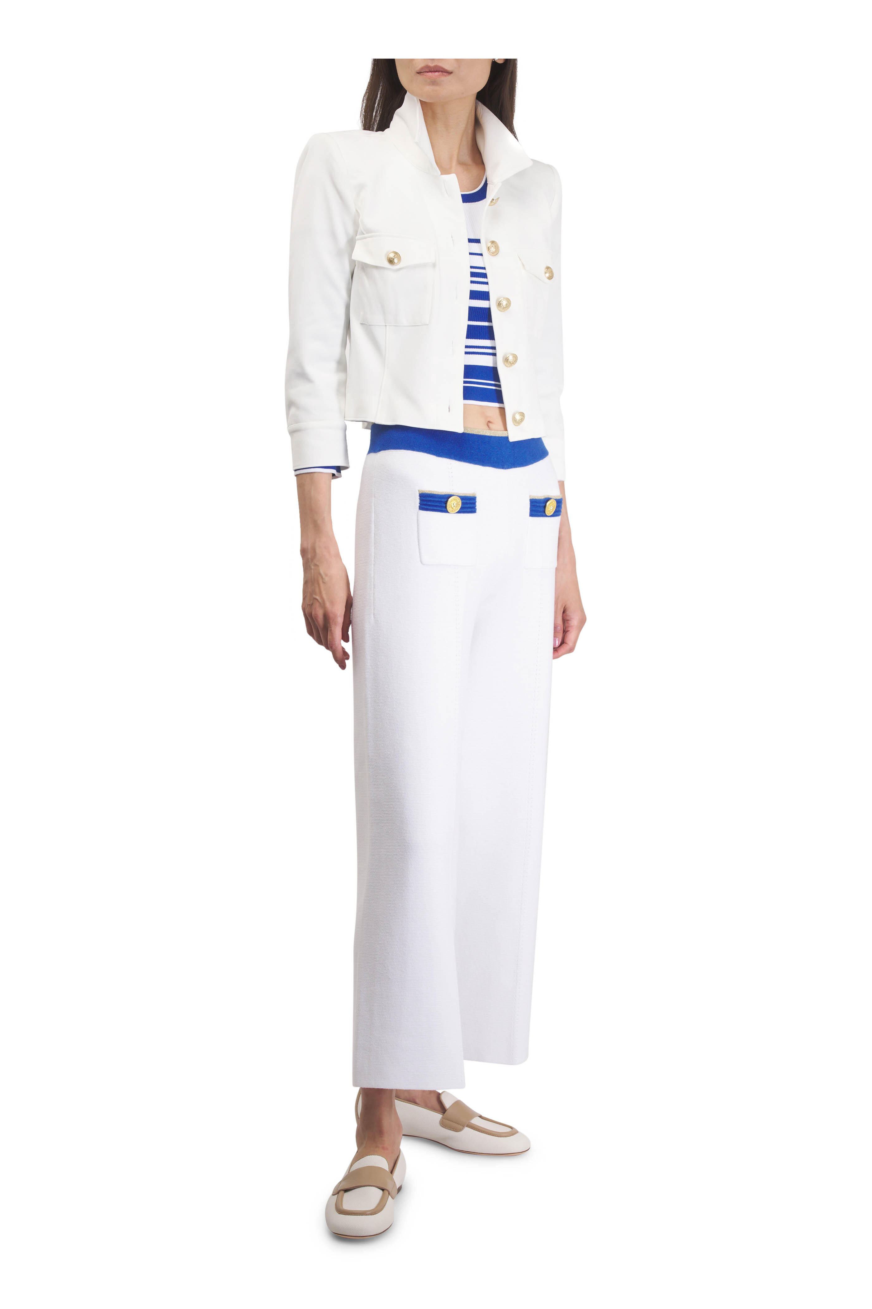 AGL - Sheryl Off White & Beige Raffia & Leather Moccasin