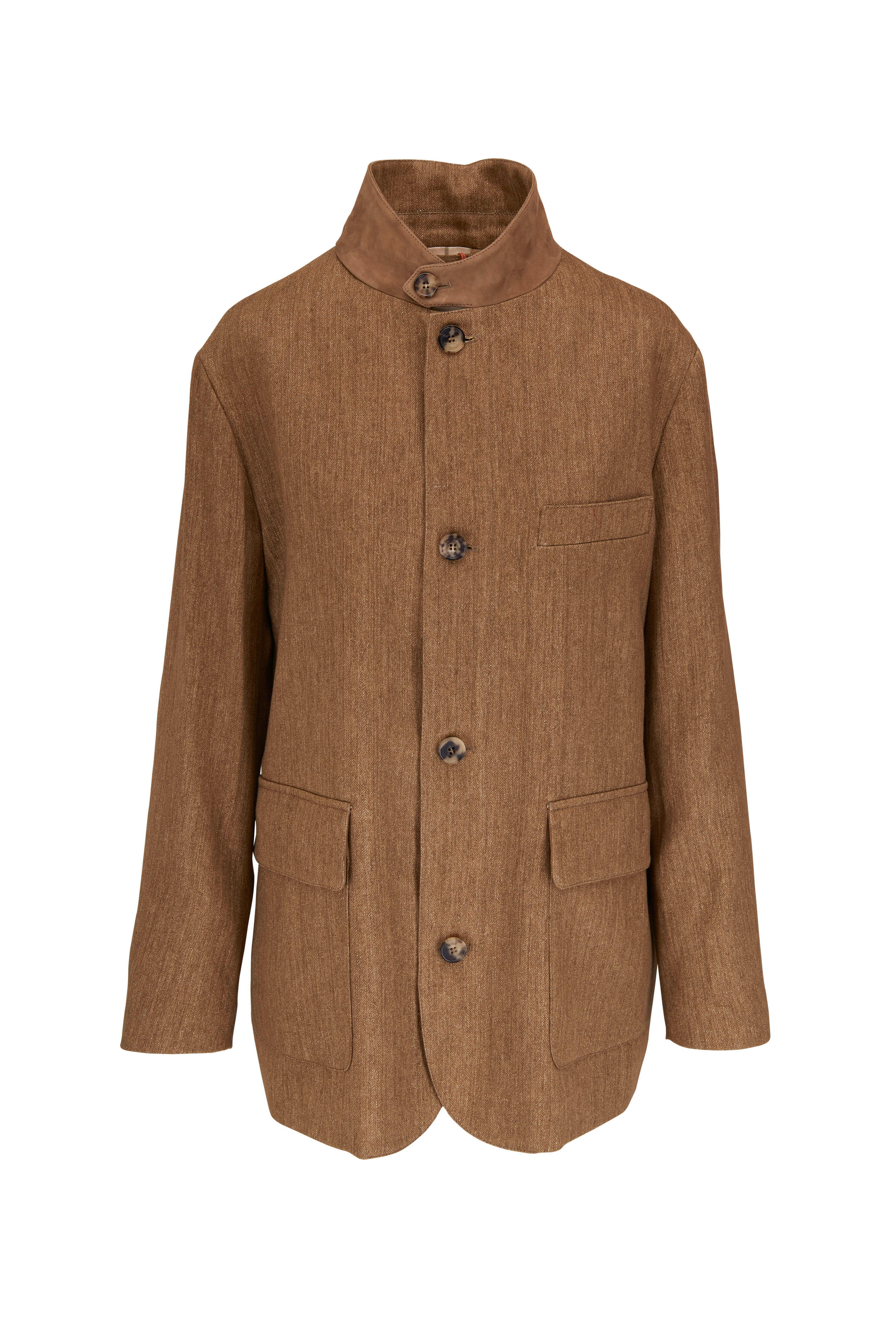 Loro Piana - Icon Roadster Hay Chevron Linen Coat