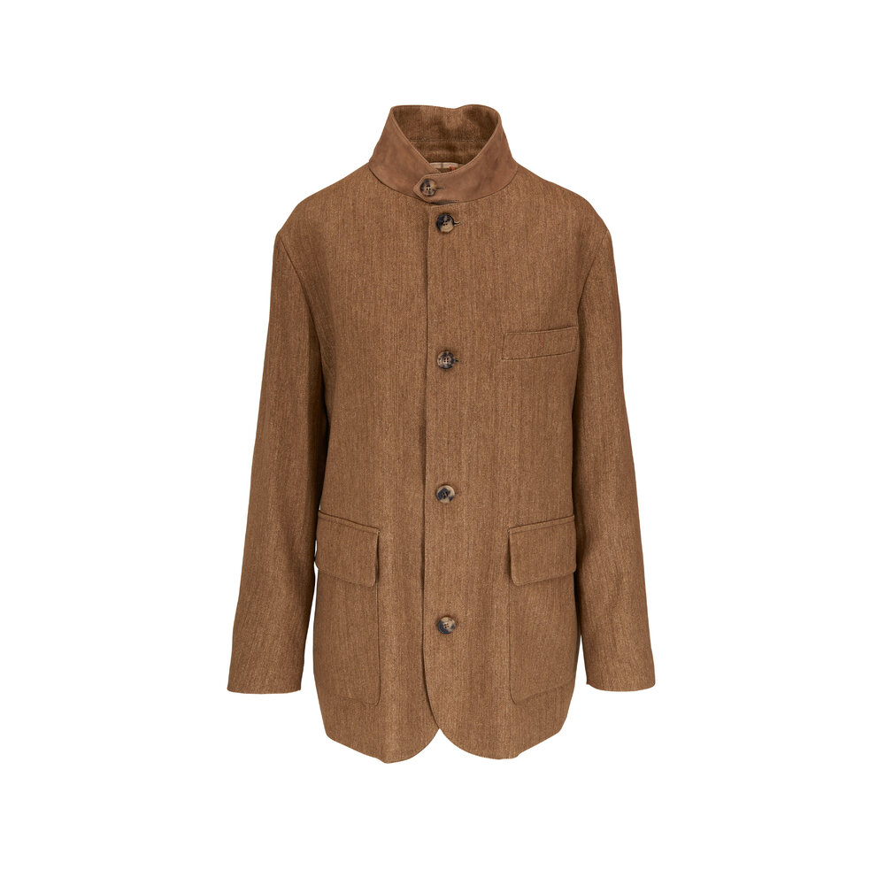 Loro Piana - Icon Roadster Hay Chevron Linen Coat
