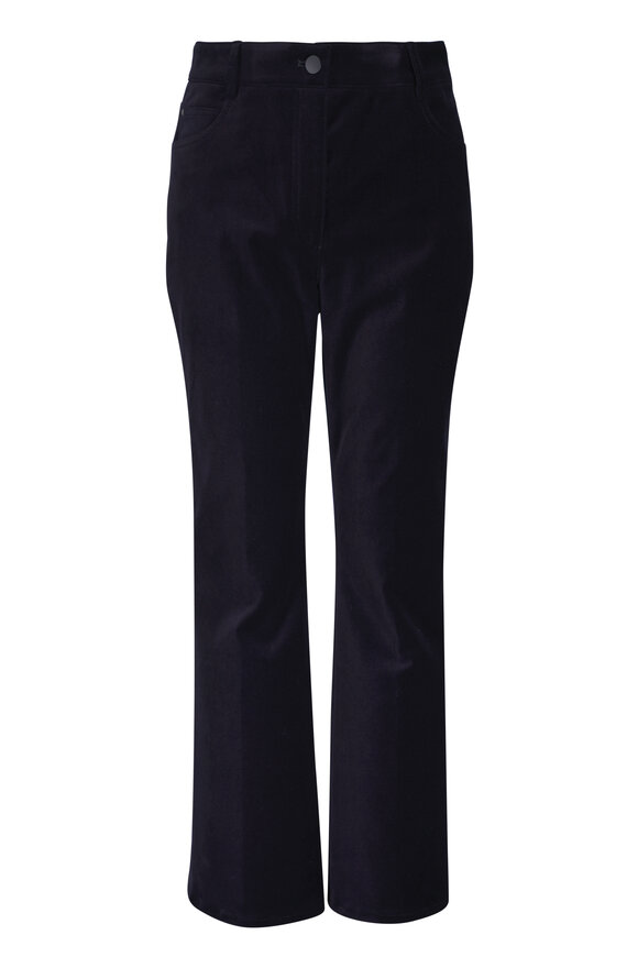 Akris Punto Caia Black High-Stretch Straight-Leg Crop Pant - view 1