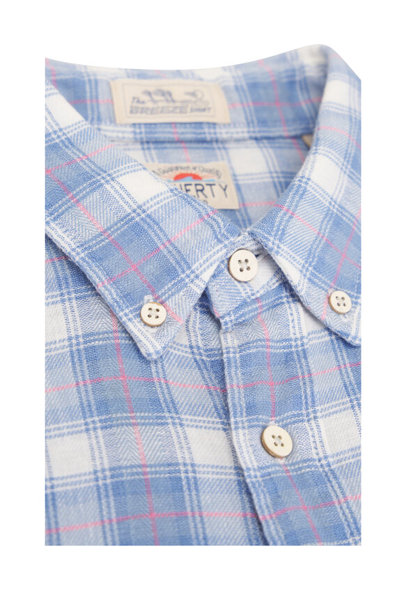 Faherty Brand Harbor Point Plaid Light Blue Breeze Sport Shirt - view 4