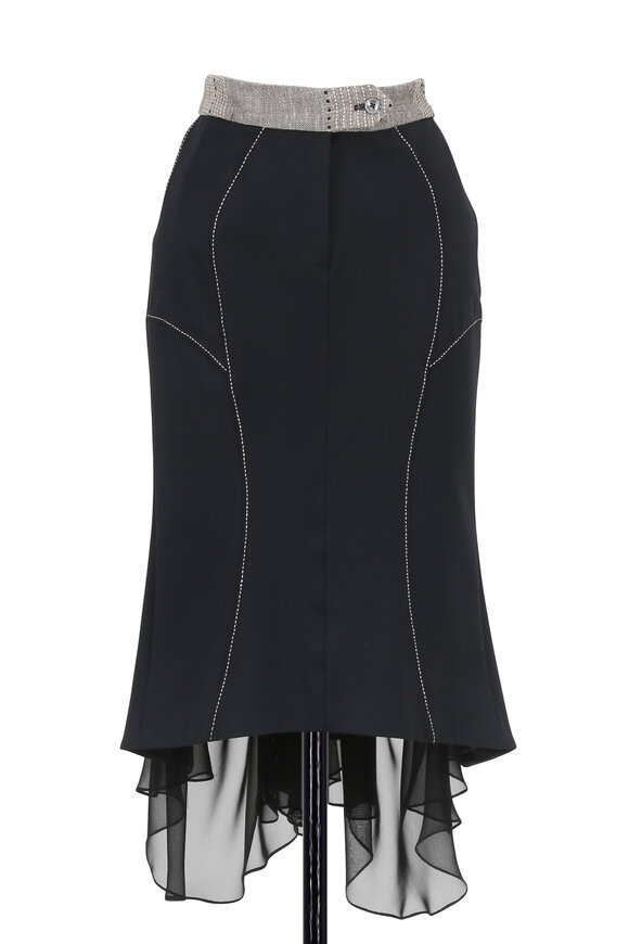 Norisol Ferrari - Black Bustle Back Skirt 