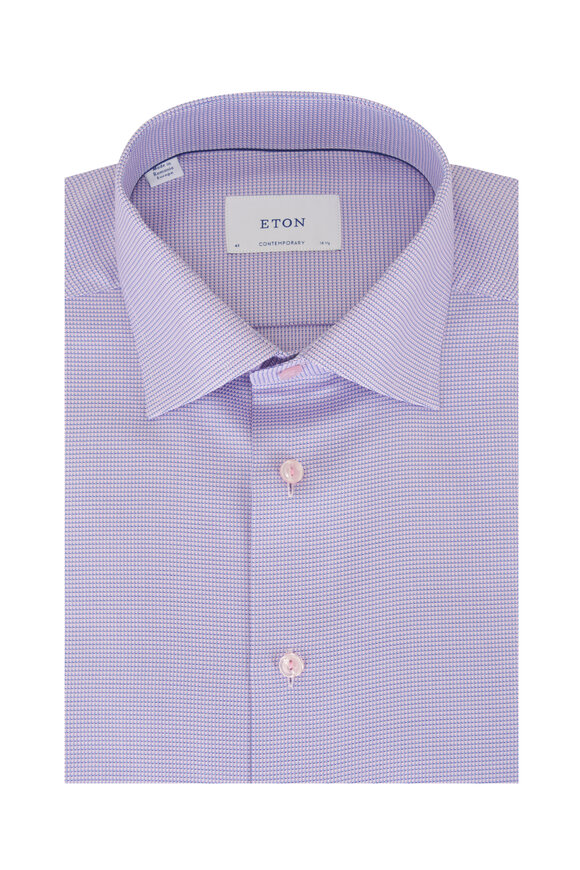Eton Pink Micro Dot Cotton Dress Shirt