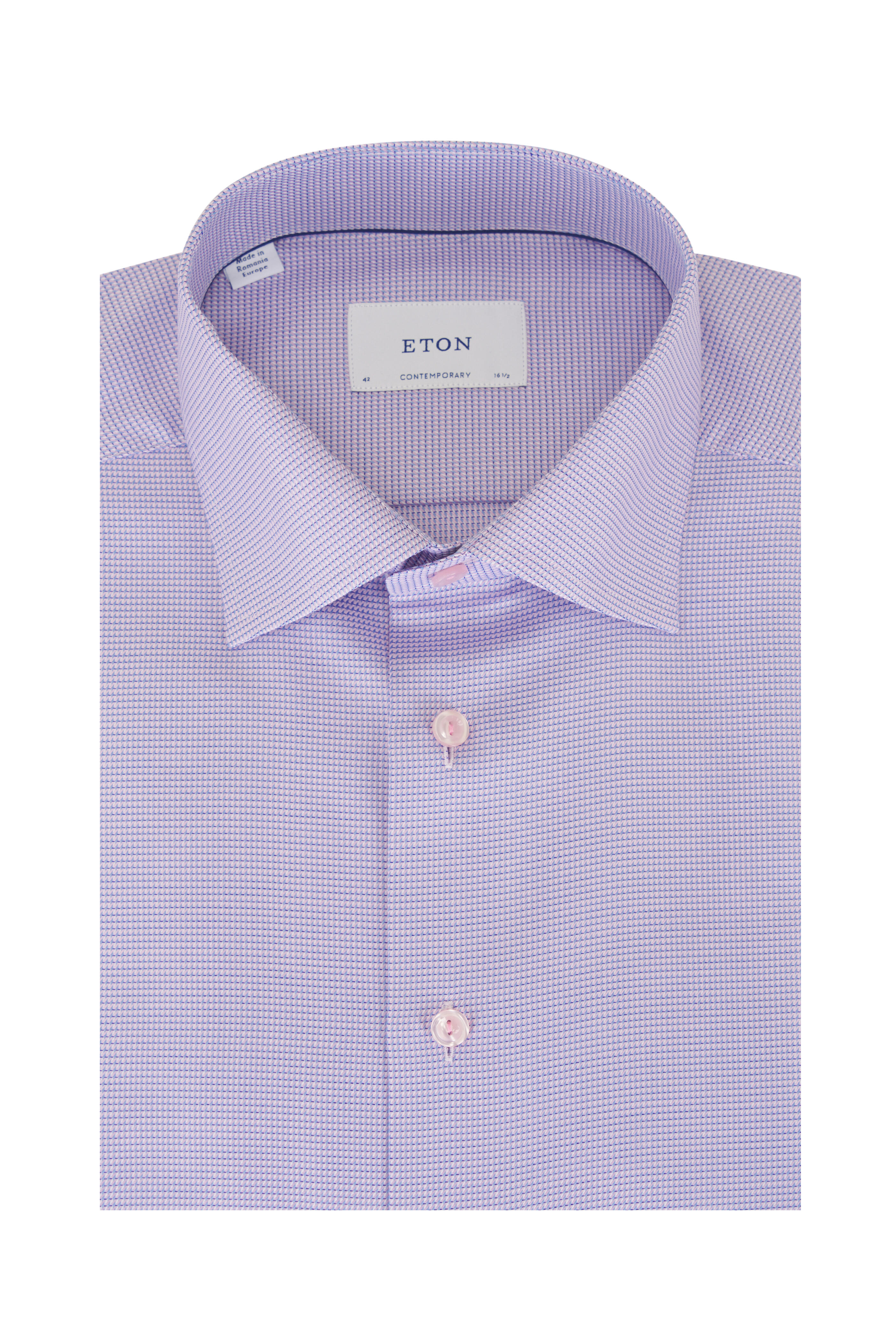 Eton - Pink Micro Dot Cotton Dress Shirt