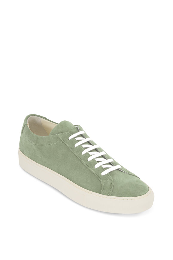 Common Projects - Achilles Light Green Suede Low-Top Sneaker