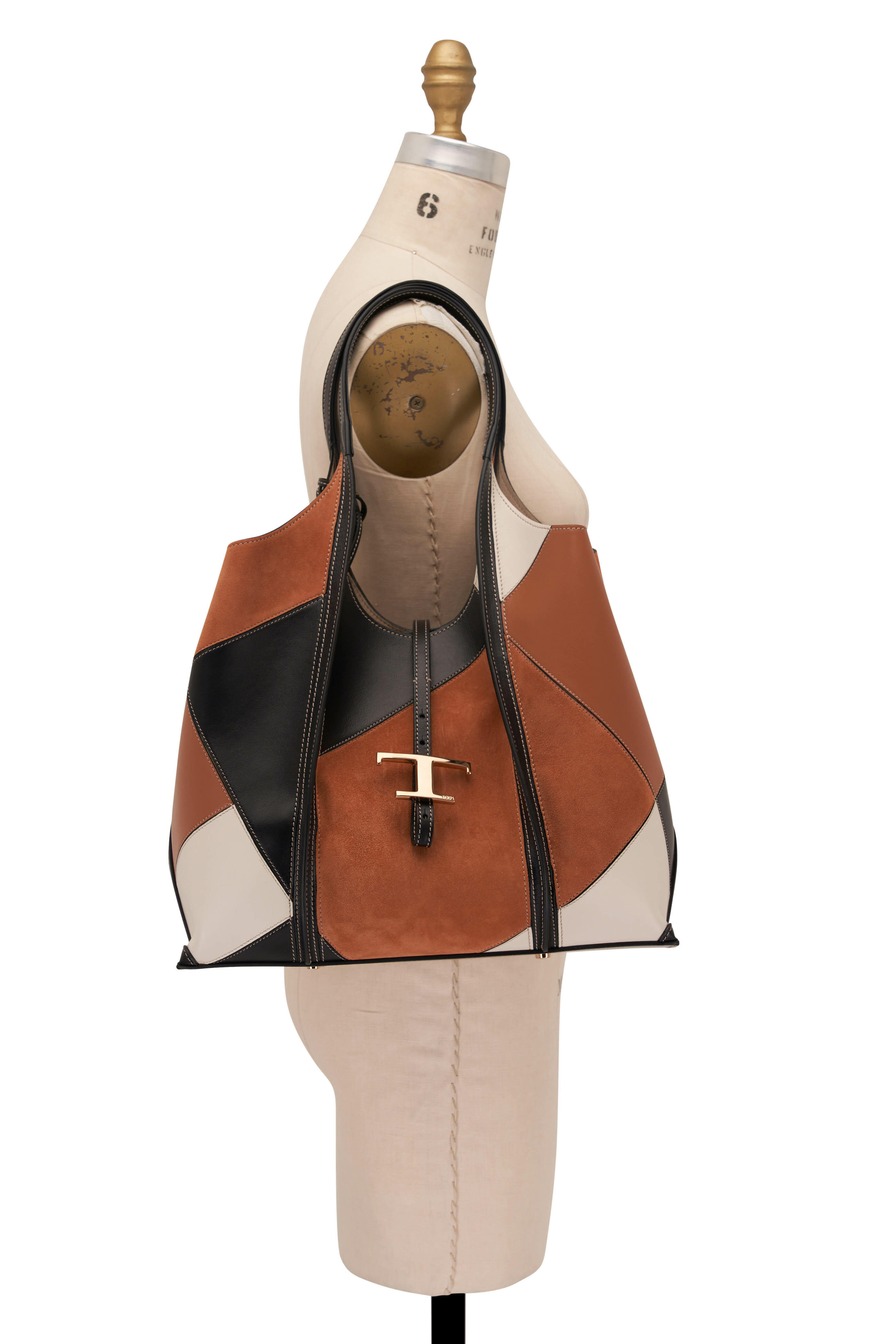Tod's - Medium T Timeless Patchwork Leather Shopping Bag