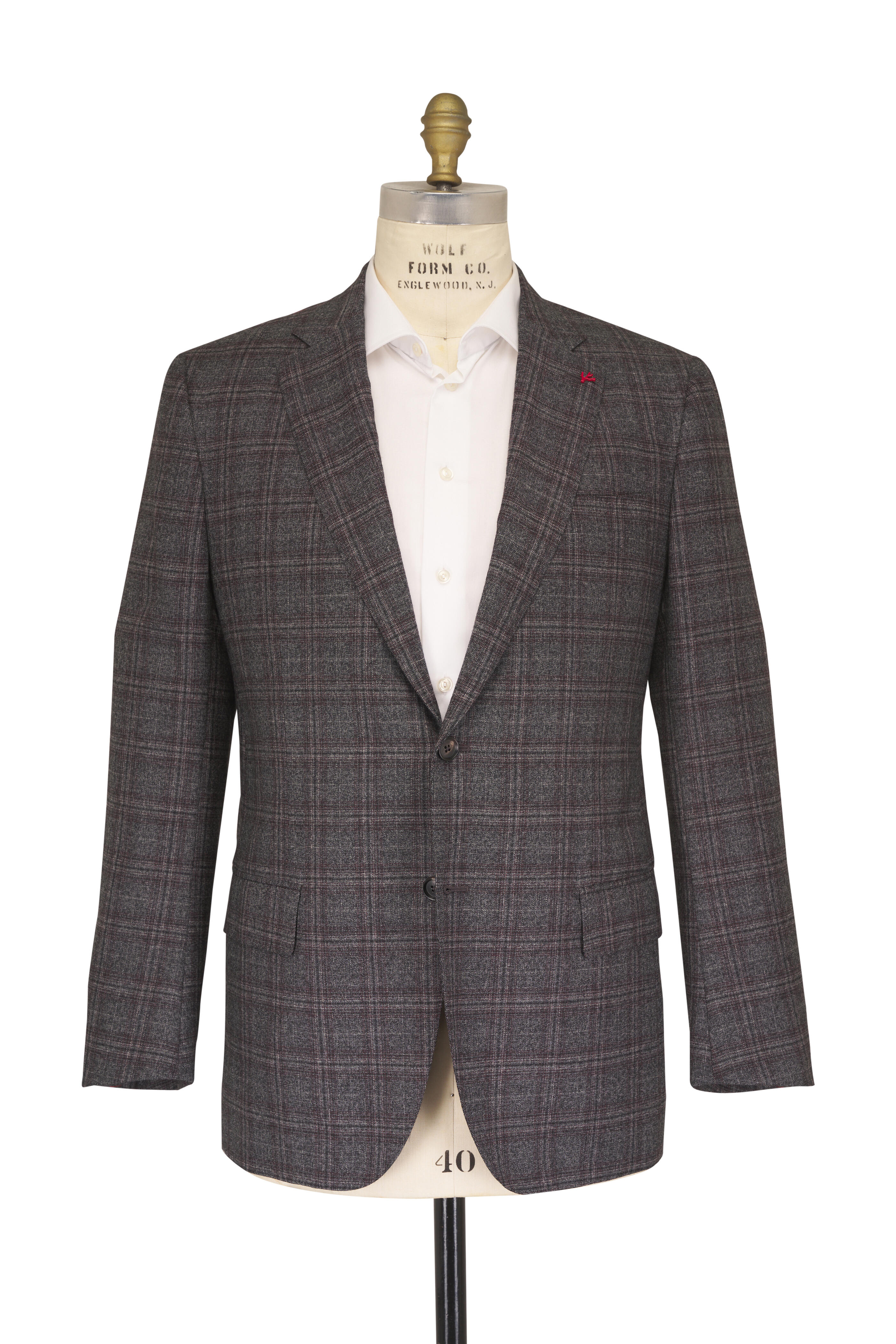 Isaia - Banker Gray Plaid Wool Suit - view 2