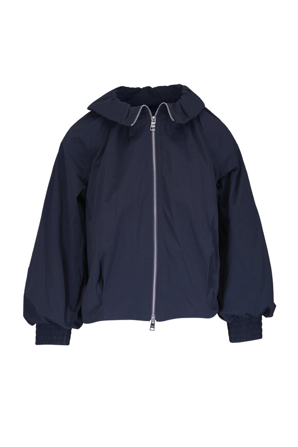 Veronica Beard Circe Navy Blue Funnel Neck Bubble Jacket - view 1
