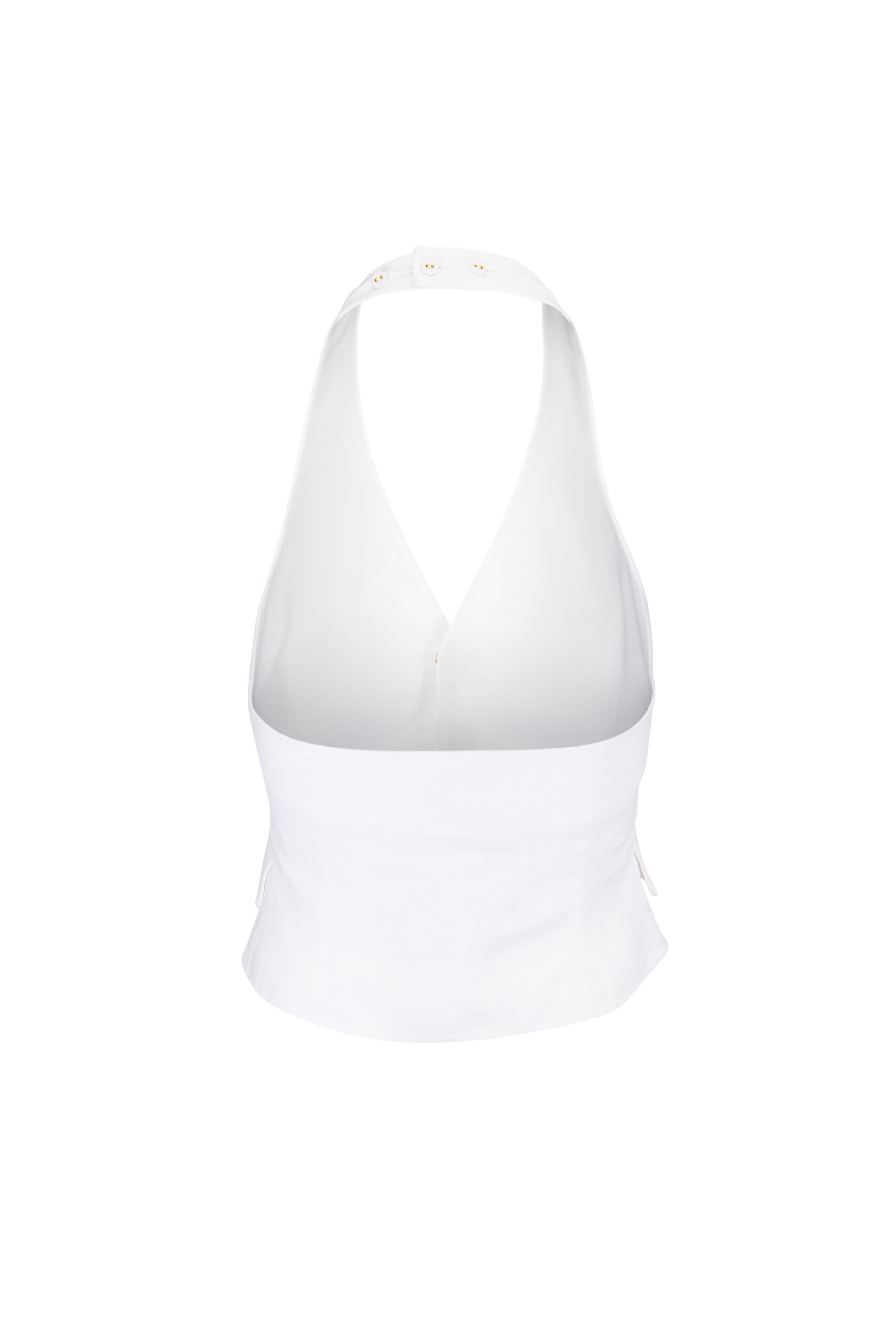 Cara Cara - Prescott White & Gold Halter Top - view 2