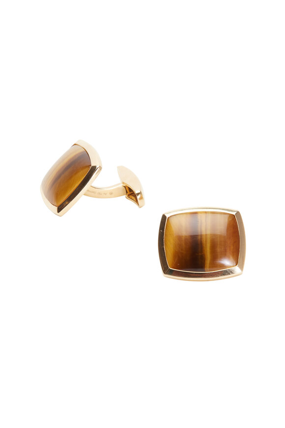 Kathleen Dughi - 18K Yellow Gold Tigers Eye Cuff Links