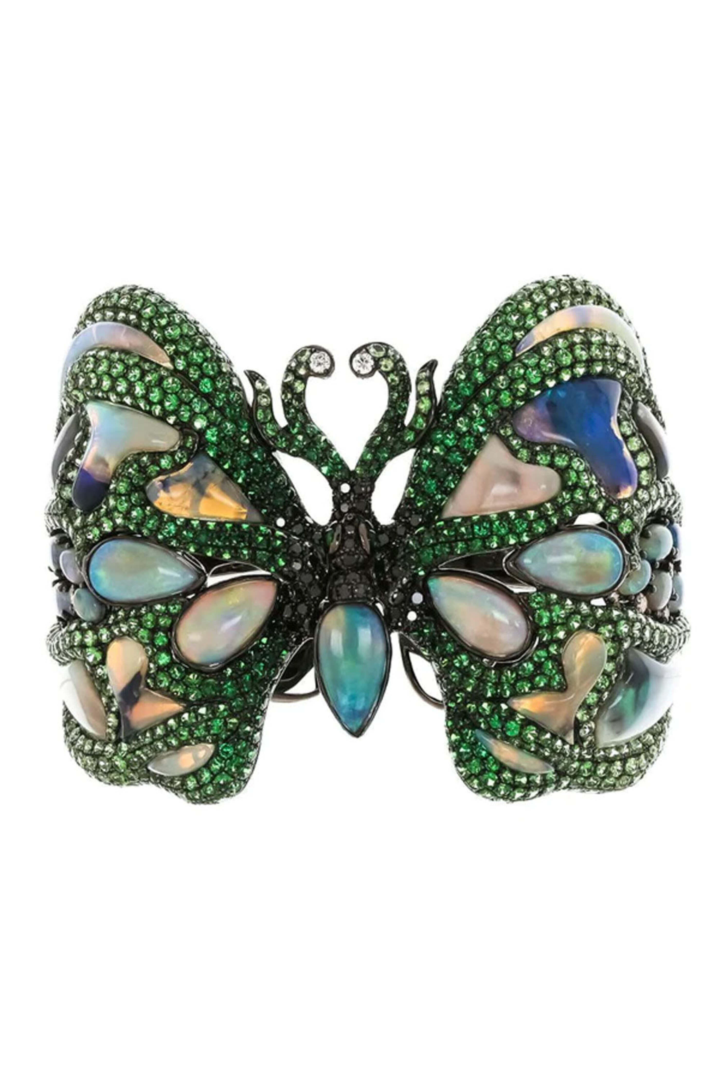 Wendy Yue - Opal and Diamond Butterfly Cuff Bracelet