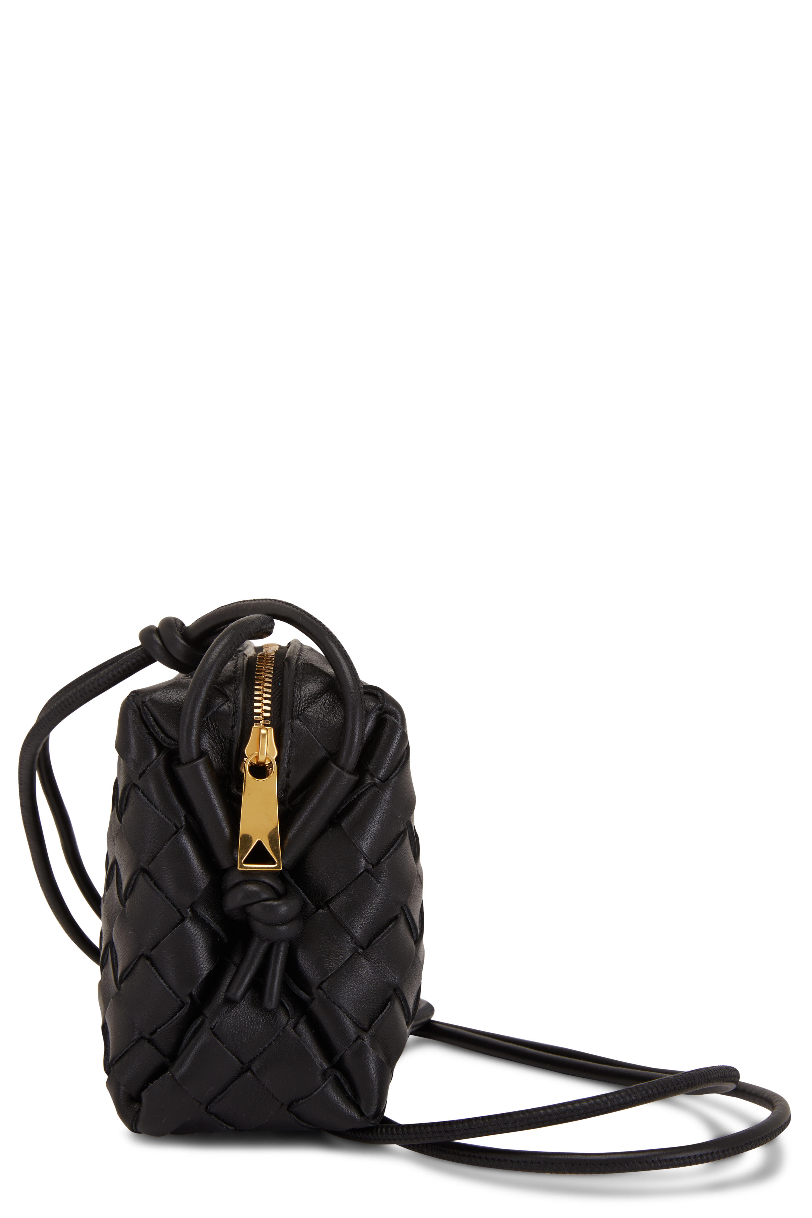 Bottega Veneta Women's Black Woven Leather Mini Camera Bag | by Mitchell Stores