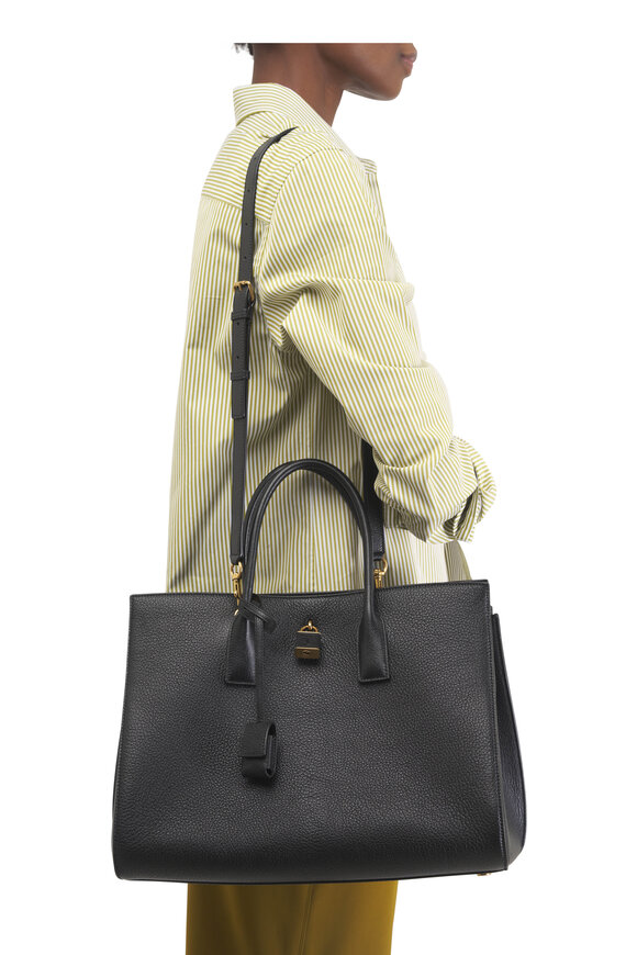 Saint Laurent Large Sac De Jour Black Grained Leather Bag - view 2