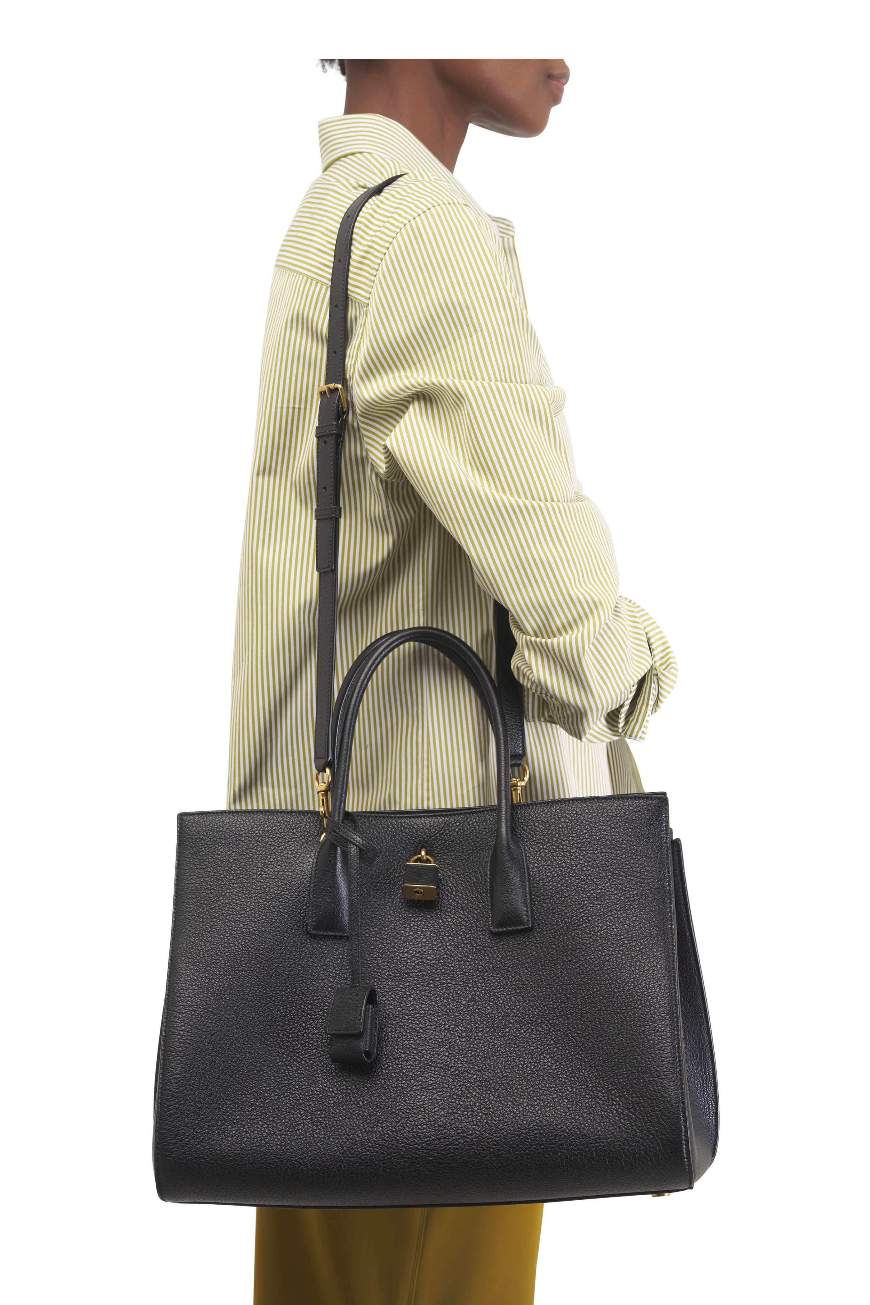 Saint Laurent - Large Sac De Jour Black Grained Leather Bag