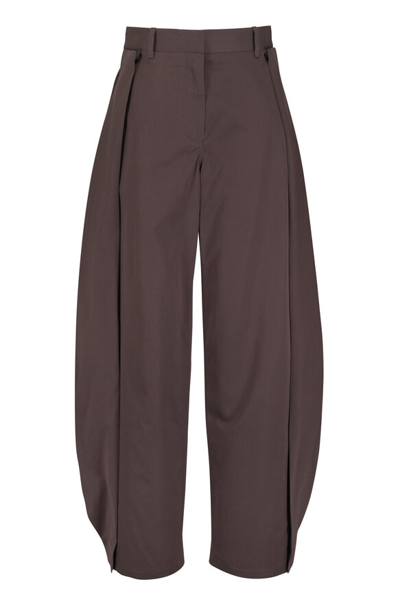 Loewe Brown Cotton & Silk Wide Leg Pant - view 1