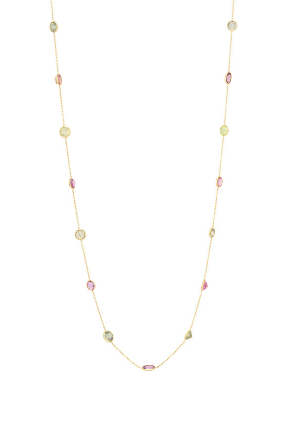 Renee Lewis 18k Yellow Gold Antique Natural Sapphire Necklace - view 1