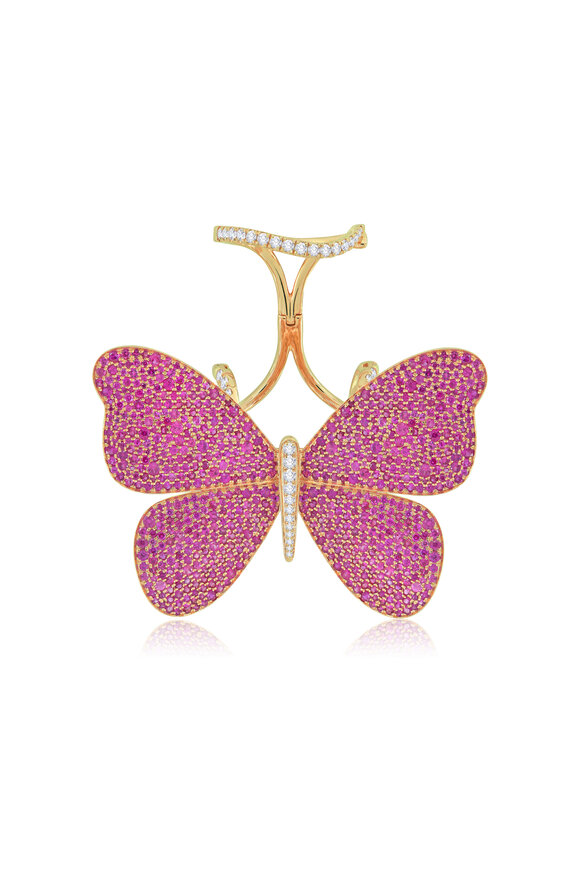 Sutra 18k Yellow Gold Pink Sapphire Ring