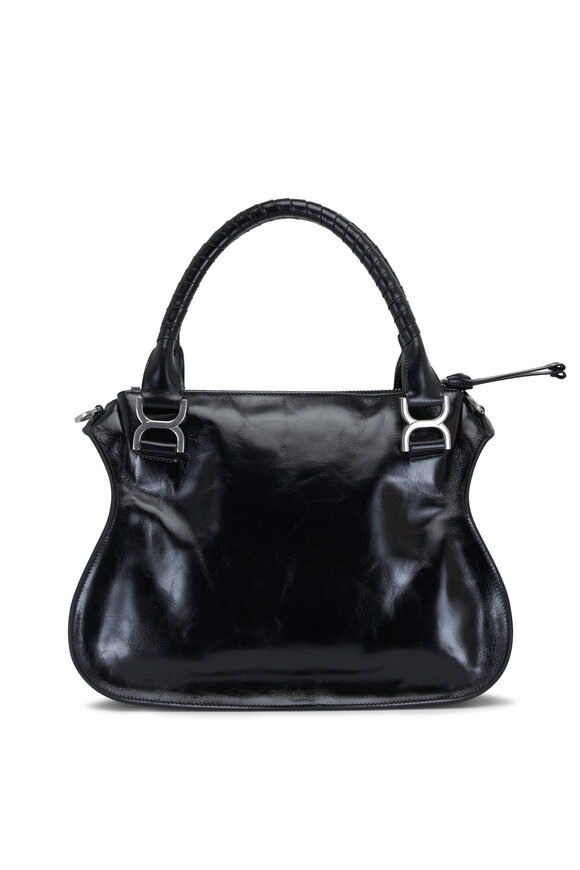 Chloé - Marcie Black Shiny Leather Shoulder Bag