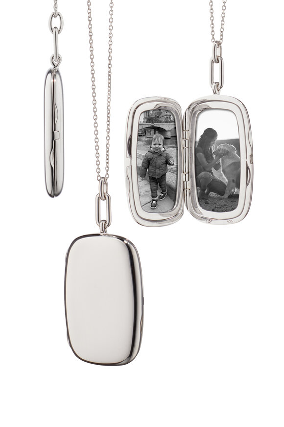 Monica Rich Kosann Sterling Silver Large Slim Rectangular Locket - view 1