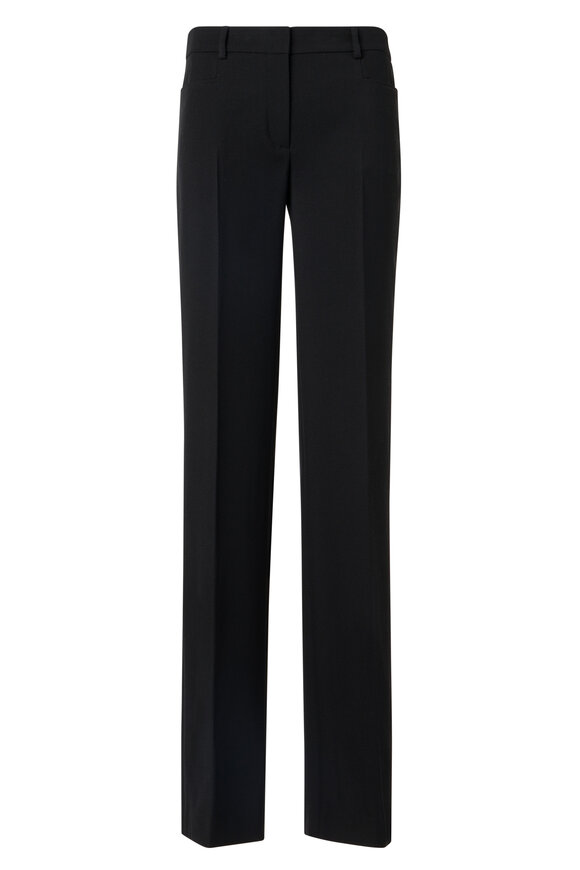 Akris Punto Mikka Black Virgin Wool Straight Leg Pant - view 1