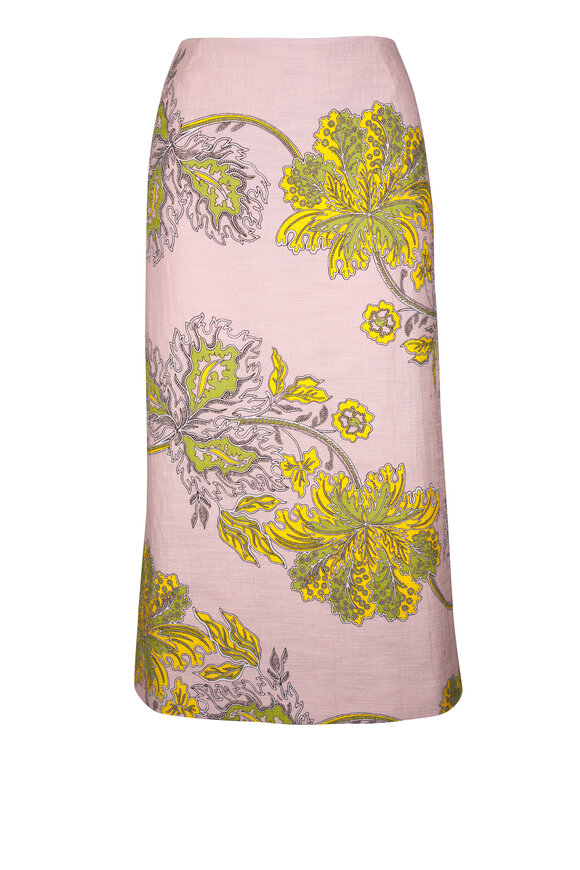 La DoubleJ Pencil Swathe Placée Printed Midi Skirt - view 1
