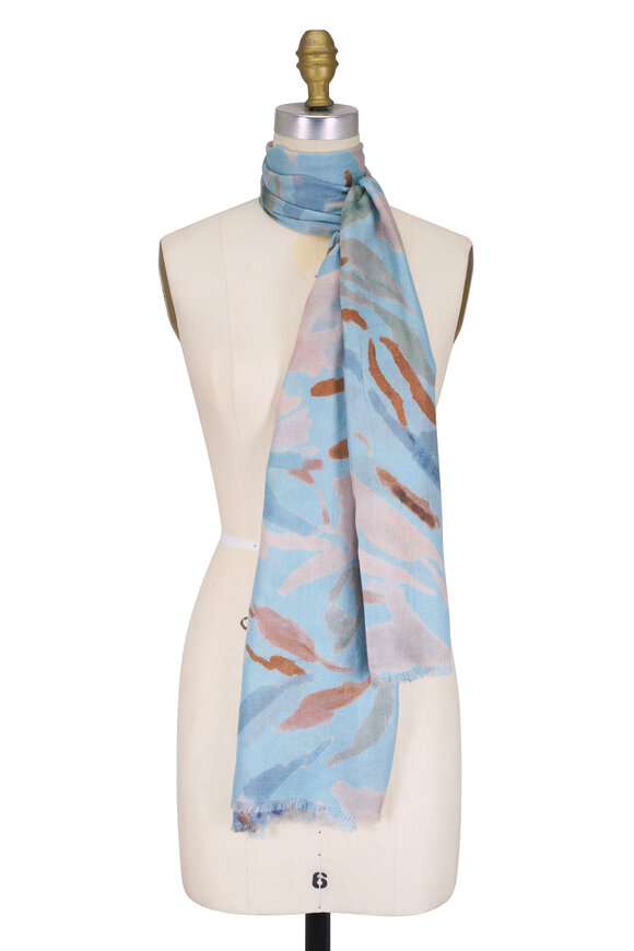 Kinross Skyway Multicolor Soft Floral Print Scarf