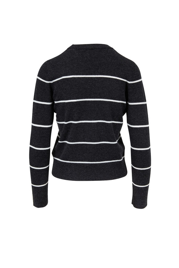 Vince - Heather Charcoal & Off-White Cashmere Sweater