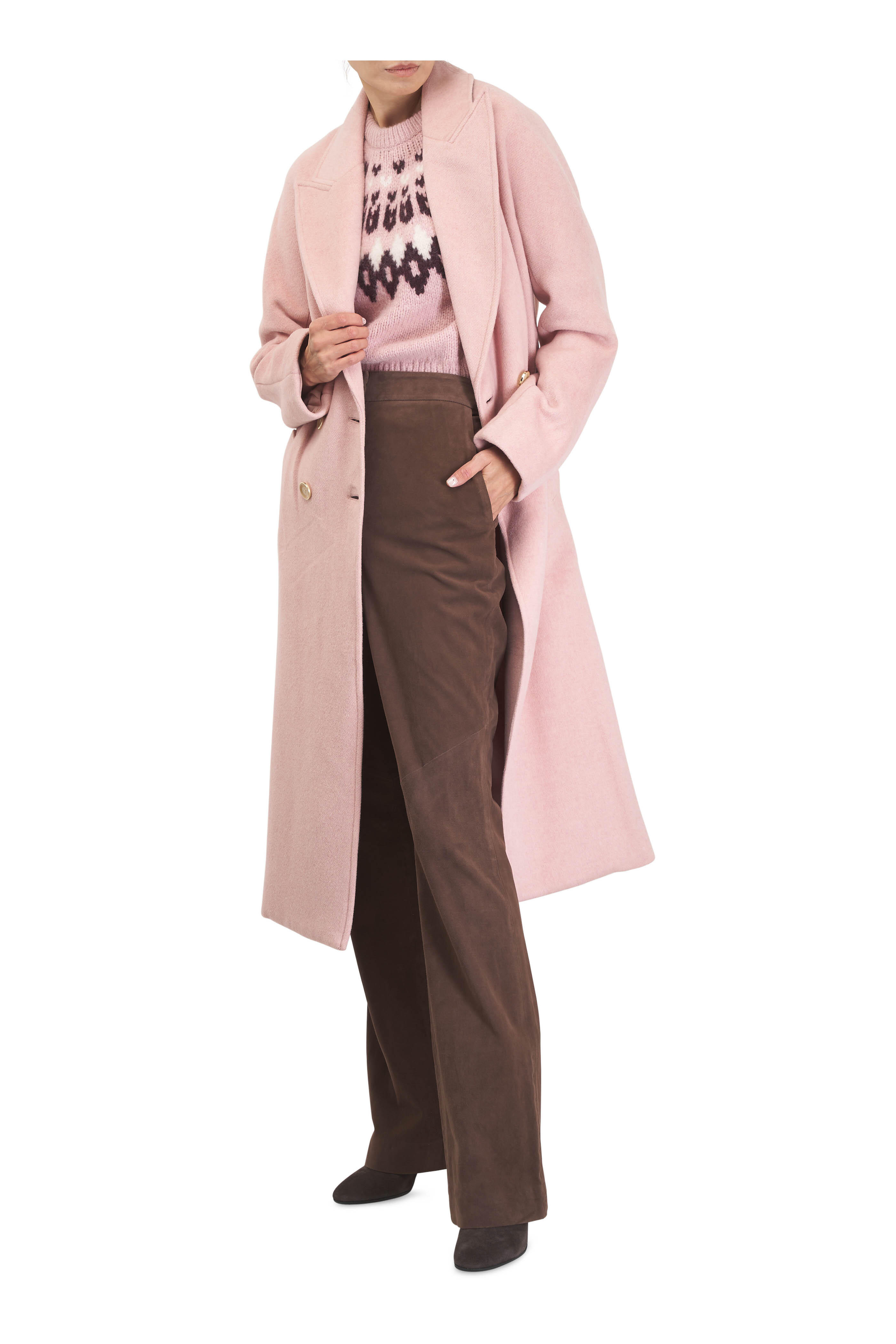 Veronica Beard - Della Petal Double-Breasted Dickey Coat