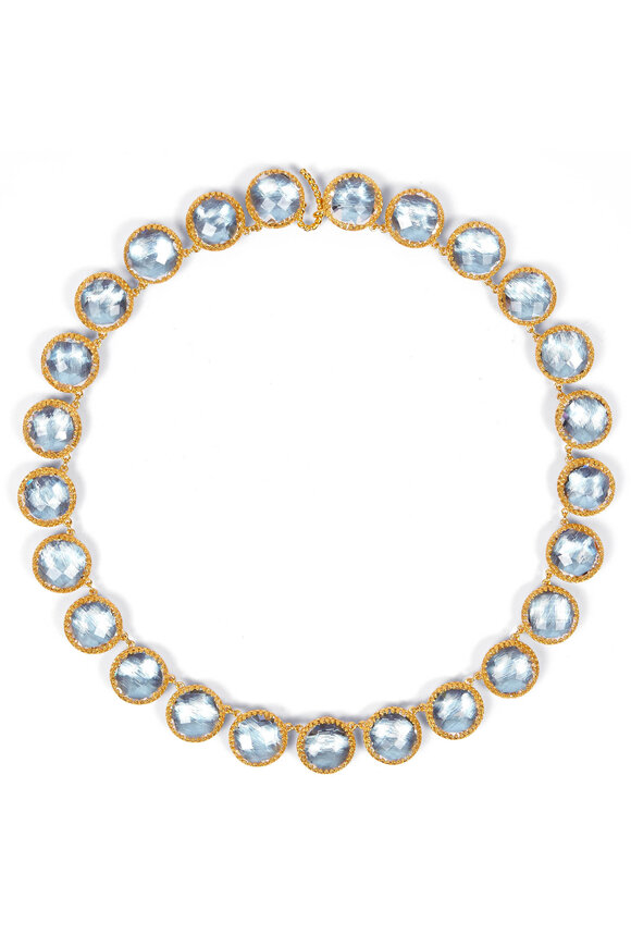 Larkspur & Hawk Olivia White Quartz Button Necklace